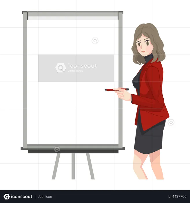 Woman presenting something  Illustration
