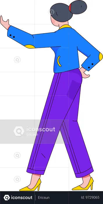 Woman presenting something  Illustration