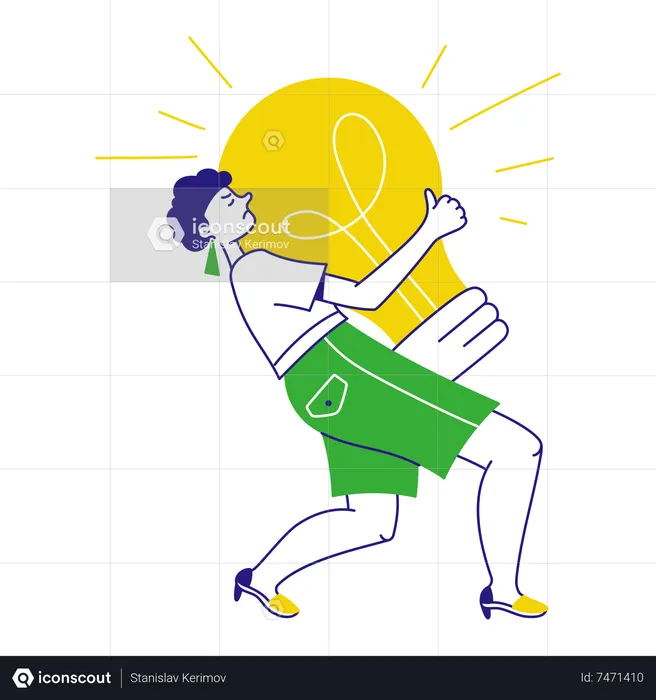 Woman presents big idea  Illustration