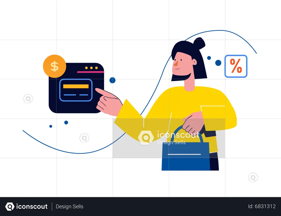 Woman purchasing during sale  Illustration