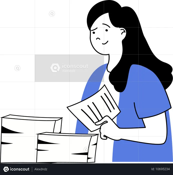 Woman putting report on desk  Illustration