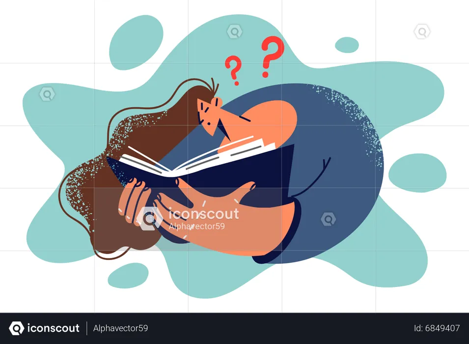 Woman reading book  Illustration