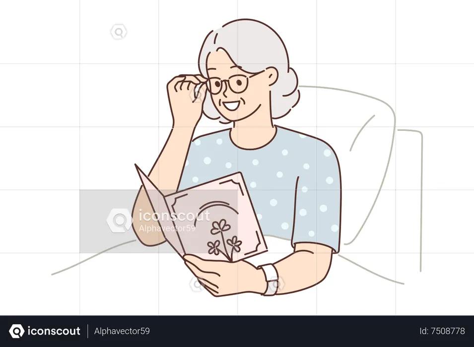 Woman reading book  Illustration