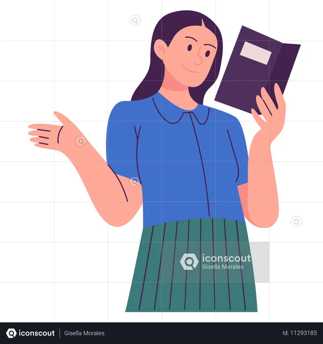 Woman reading Book  Illustration