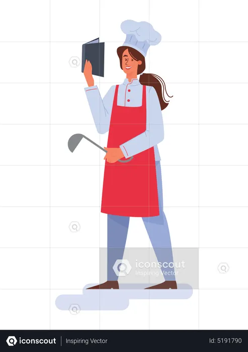 Best Woman Reading Cooking Book Illustration Download In PNG Vector best-woman-reading-cooking-book-illustration-download-in-png-vector