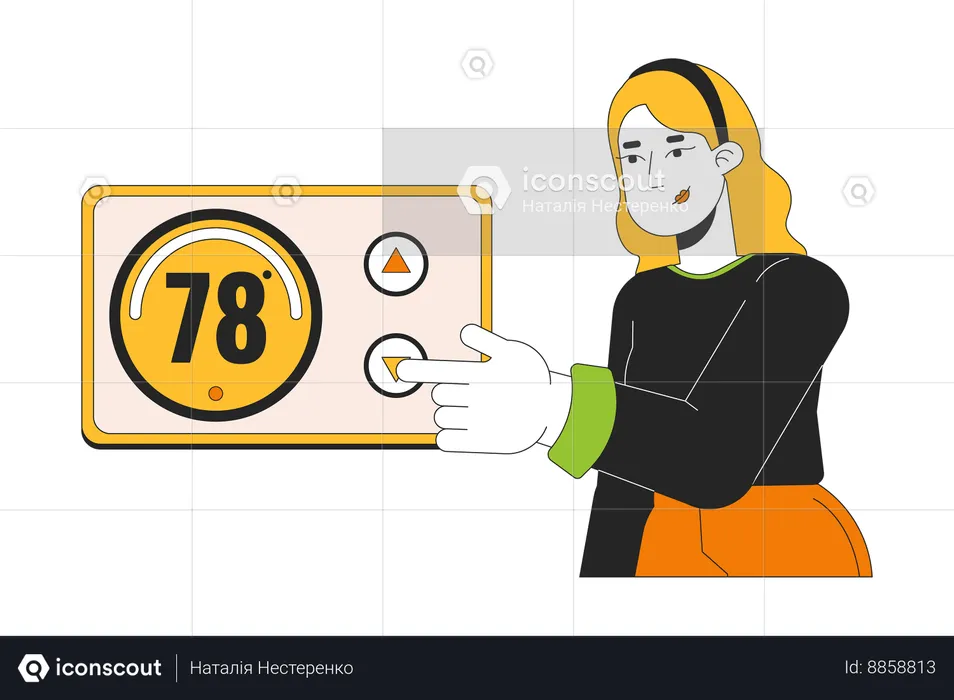 Woman Regulation thermostat  Illustration
