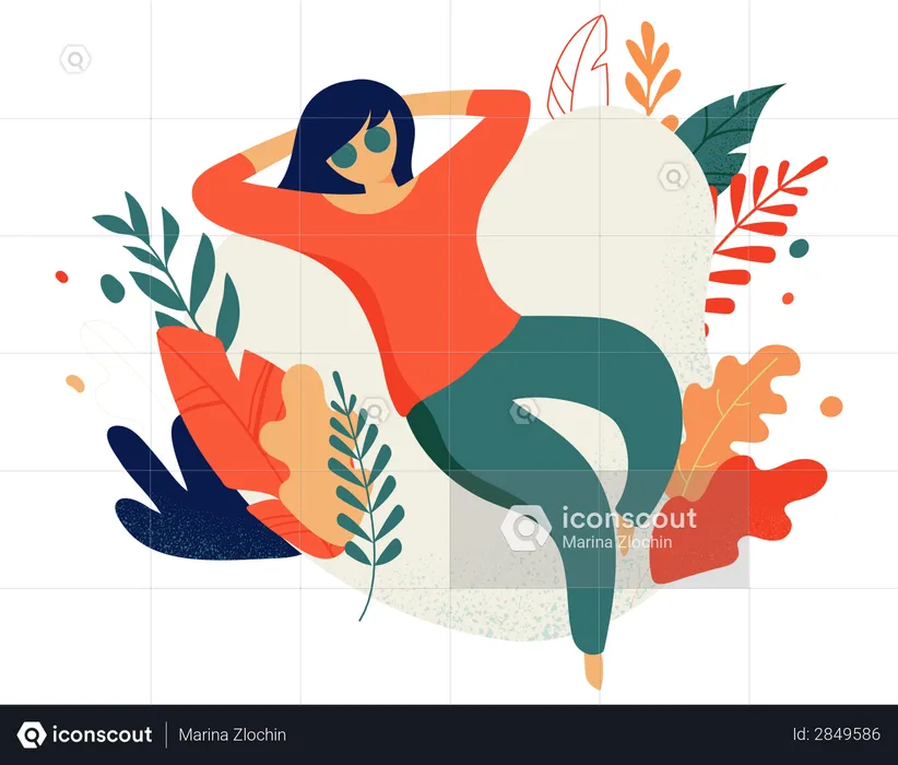 Woman Relaxing  Illustration