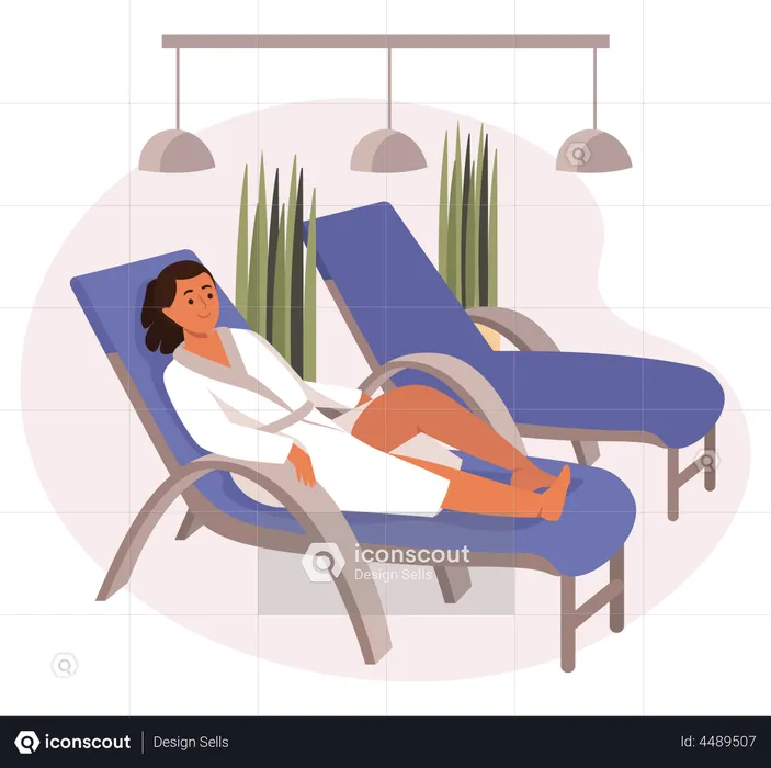 Woman relaxing in chair  Illustration