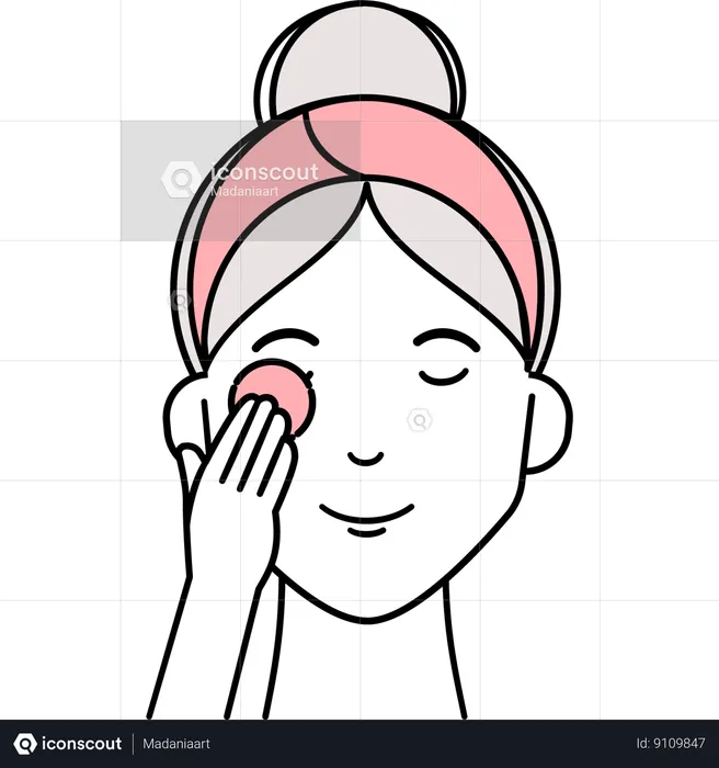 Woman Removing Make Up  Illustration