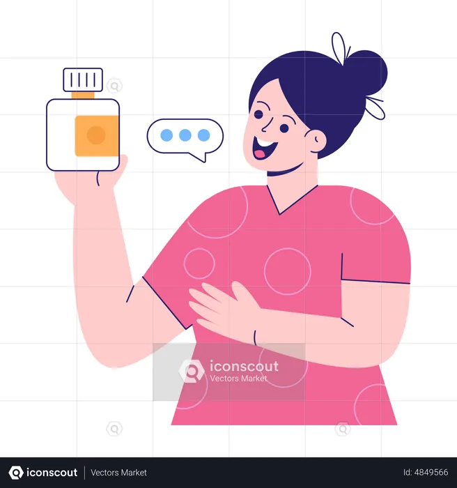 Woman Review Product  Illustration