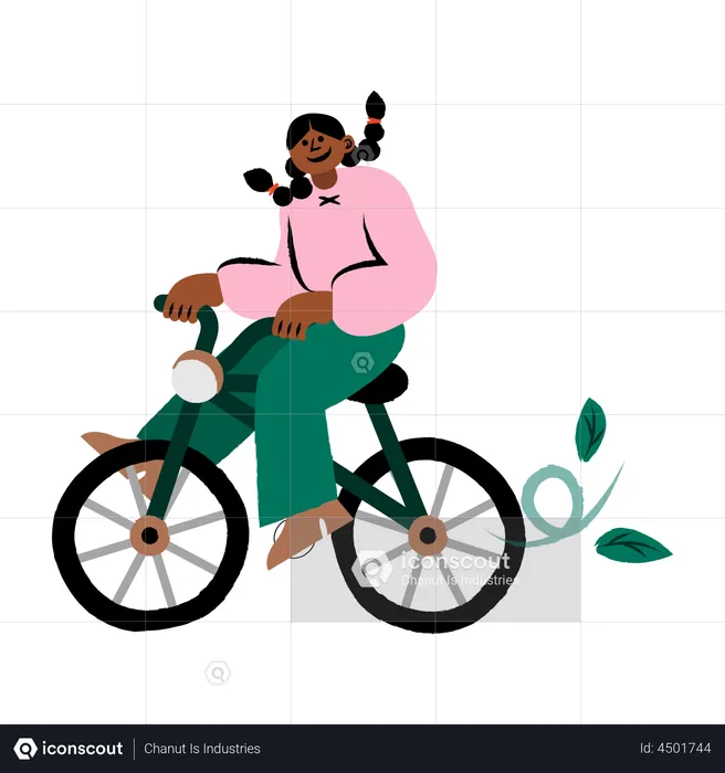 Woman riding cycle  Illustration