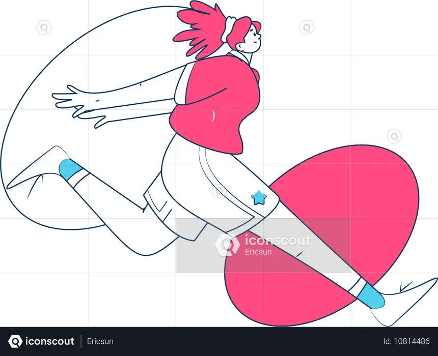 Woman running for fitness  Illustration