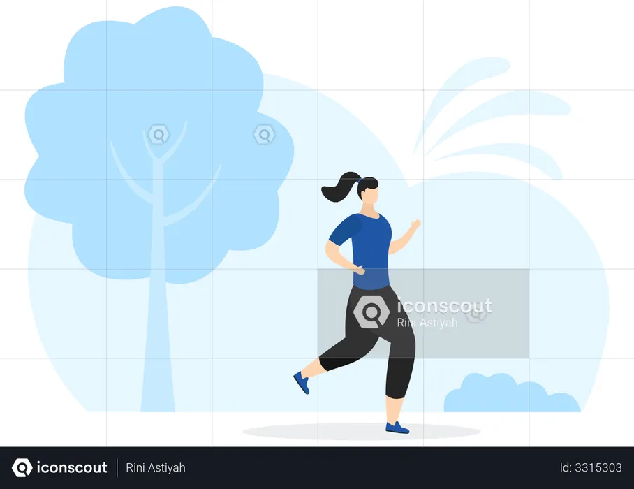 Woman Running  Illustration