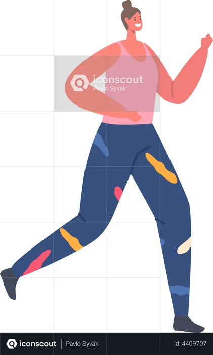 Woman running in sports competition  Illustration