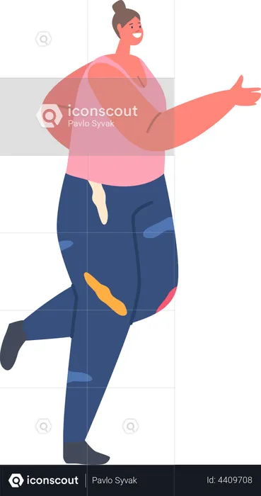 Woman running while wearing sportswear  Illustration