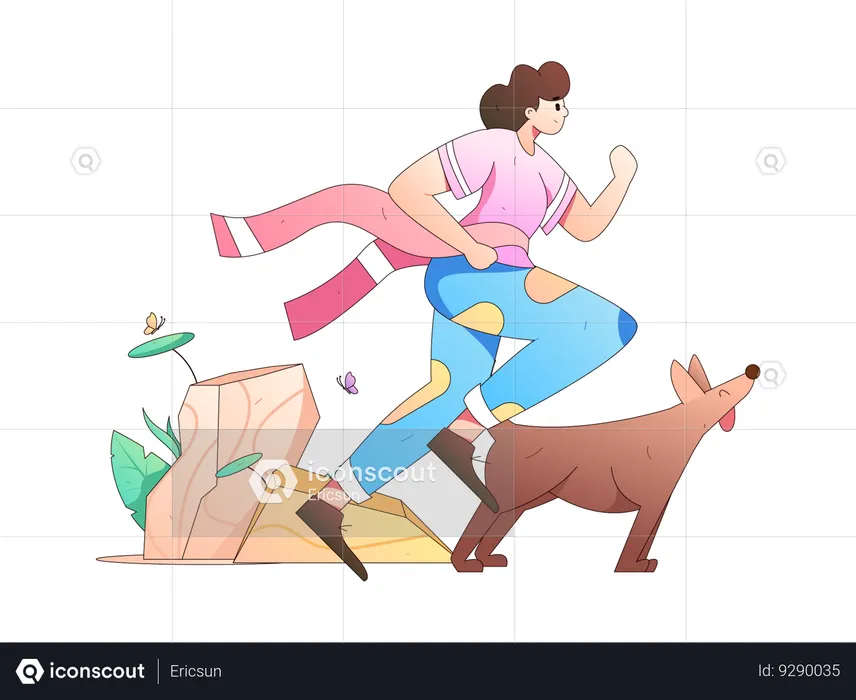 Woman runs for office meeting  Illustration