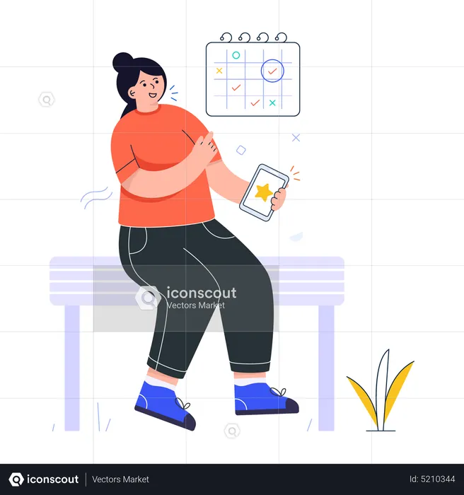 Woman scheduling Event Planning  Illustration
