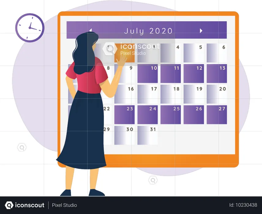 Woman scheduling Planning  Illustration