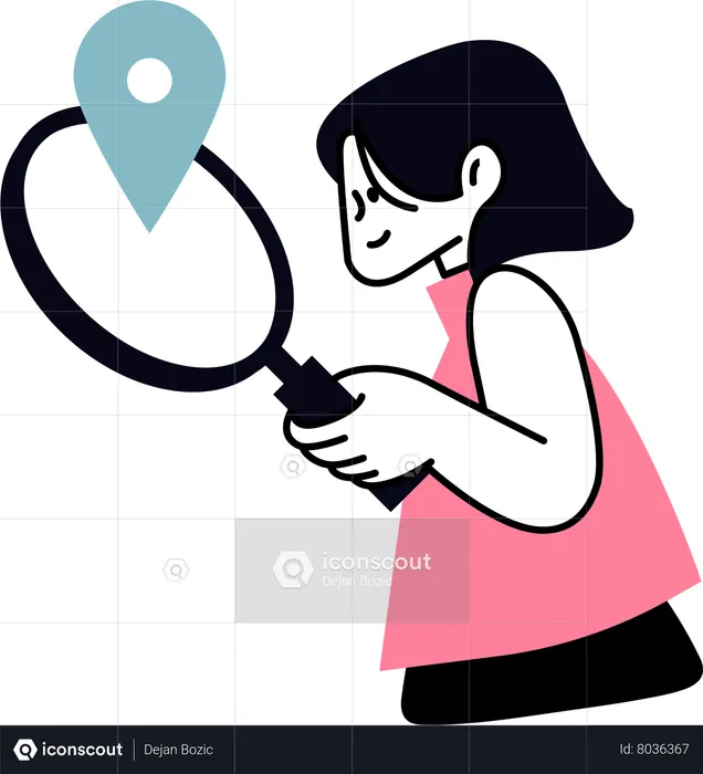 Woman search location  Illustration