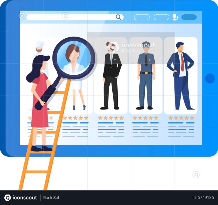 Woman Search Profile  Illustration