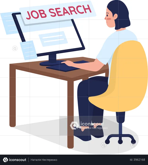 Woman searching for job  Illustration