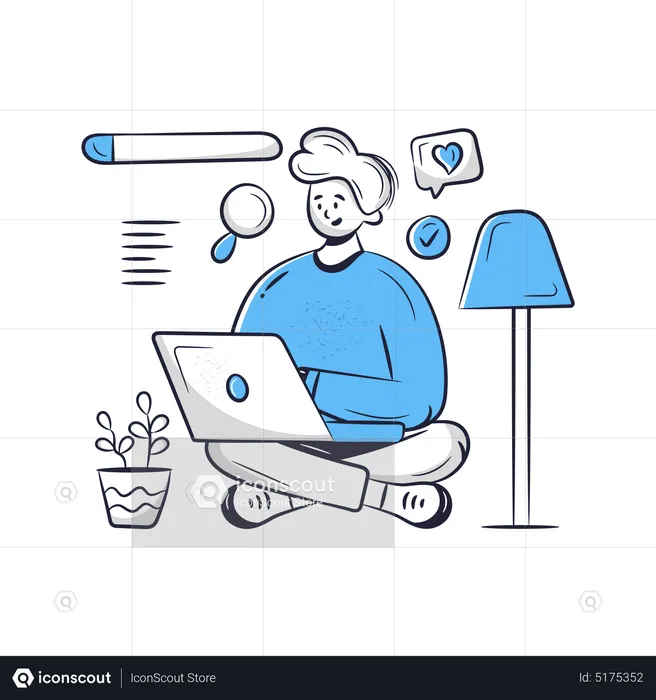 Woman searching on internet  Illustration