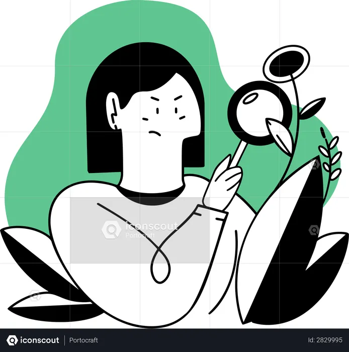 Woman searching something  Illustration