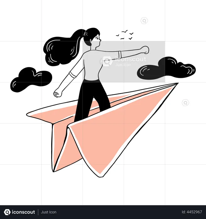 Woman sending message  Illustration