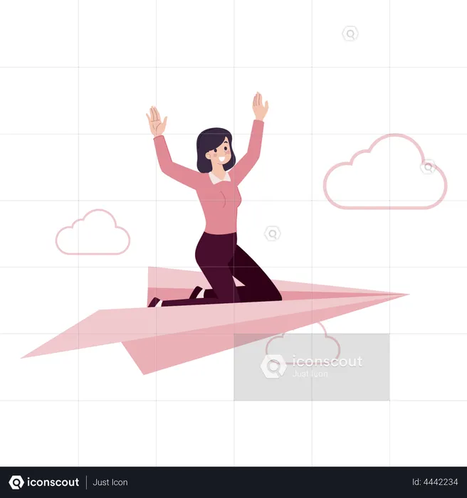 Woman sending message  Illustration