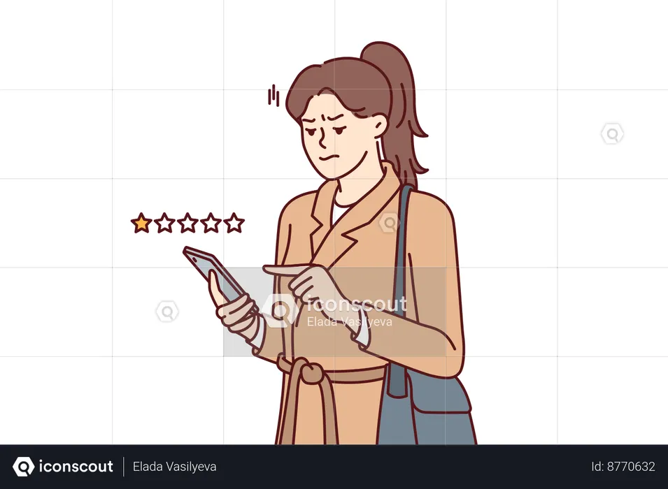 Woman shares her user experience  Illustration