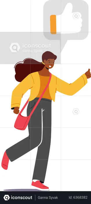 Woman sharing good review  Illustration