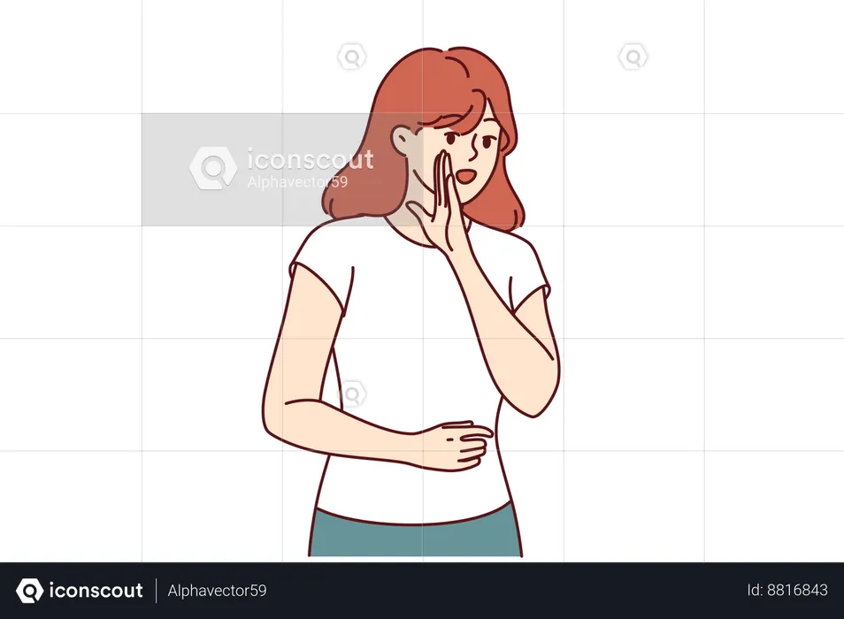 Woman sharing secret information  Illustration