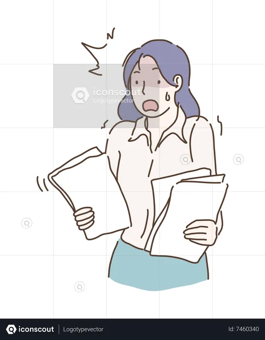 Woman shocked after hearing news  Illustration