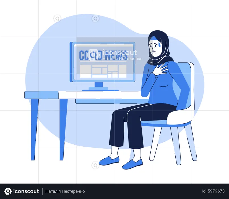 Woman shocked by news  Illustration