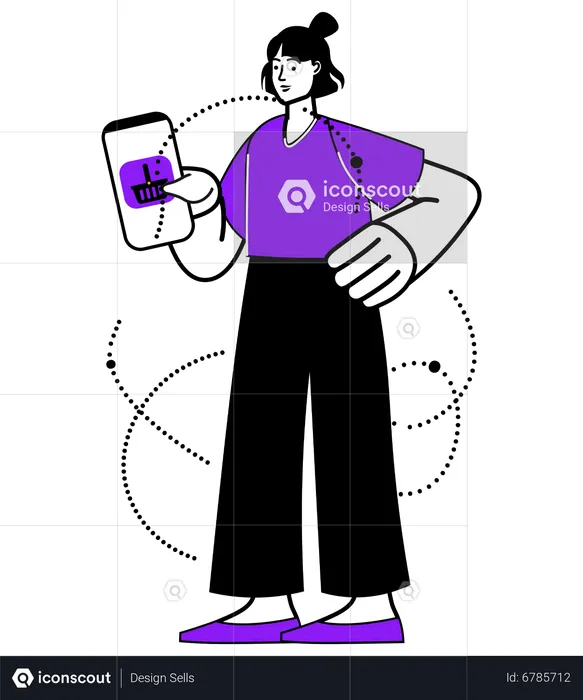 Woman shopping online  Illustration