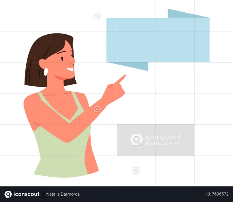 Woman showing blank board  Illustration