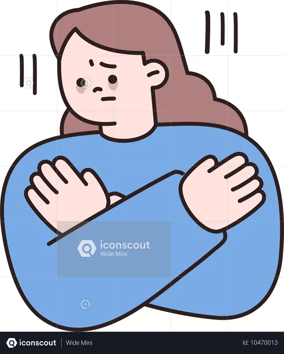 Woman showing fearful emotion  Illustration