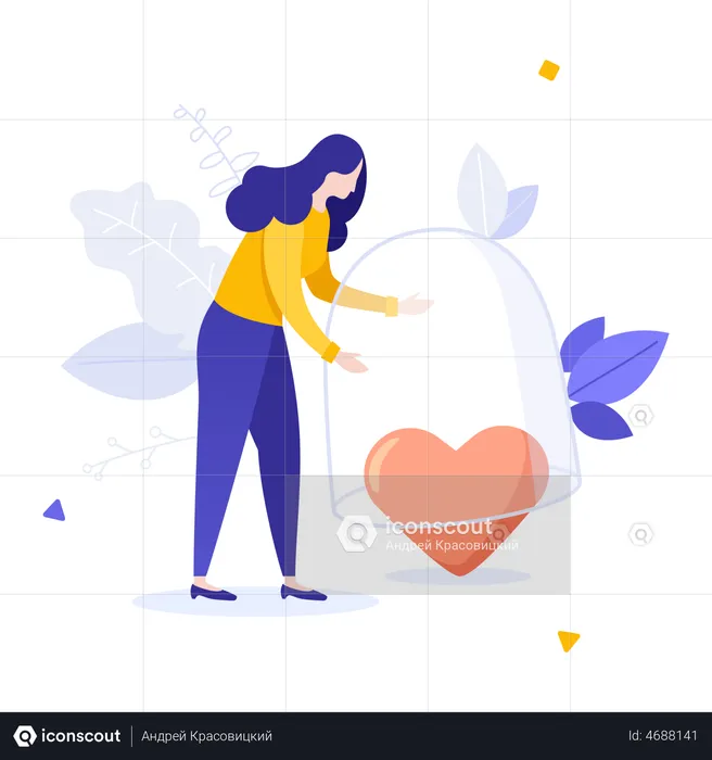 Woman showing love and sympathy  Illustration