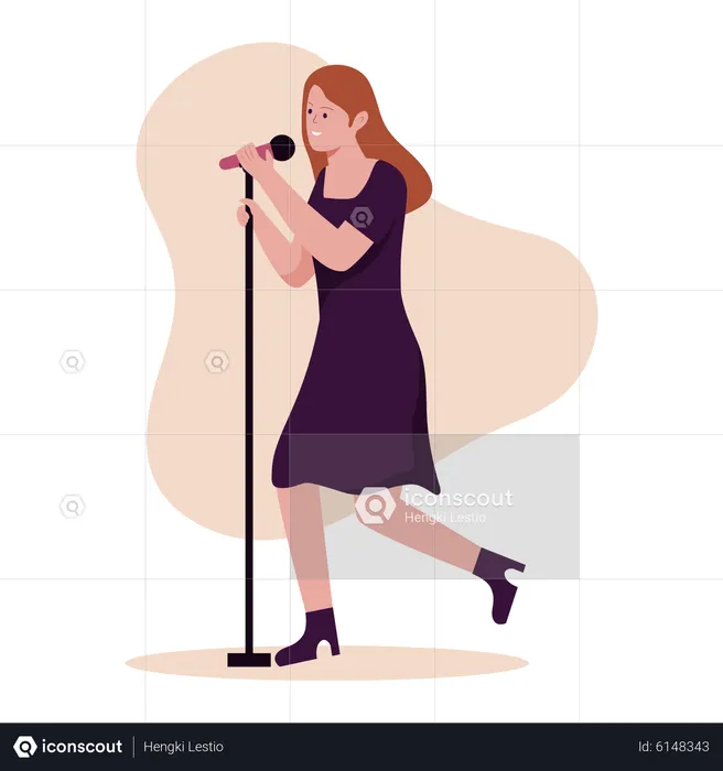 Woman singing  Illustration