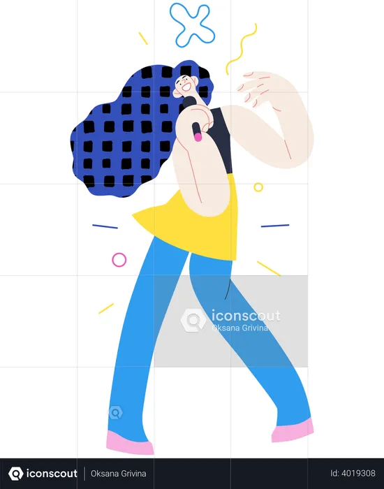 Woman singing song  Illustration