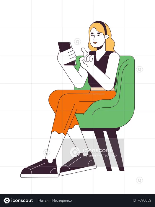 Woman sitting on chair  Illustration