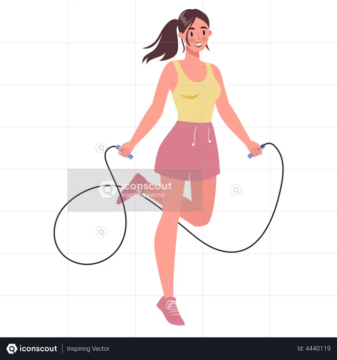 Woman skipping rope  Illustration
