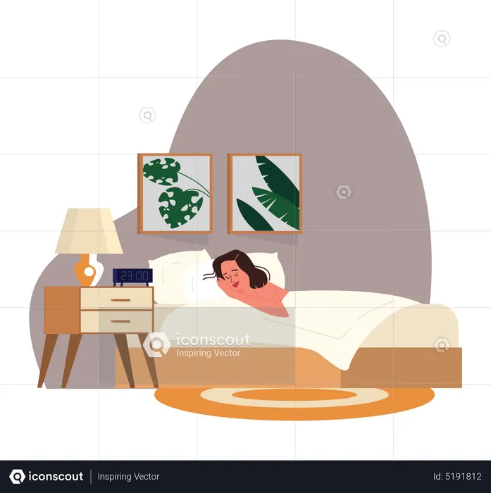 Woman sleeping  Illustration