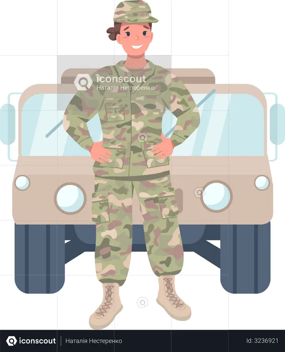 Woman soldier  Illustration