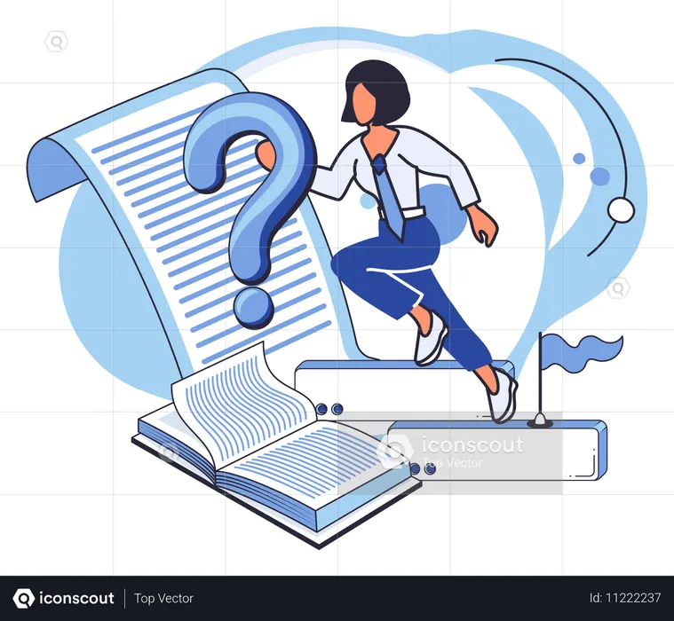 Woman solving business problem  Illustration