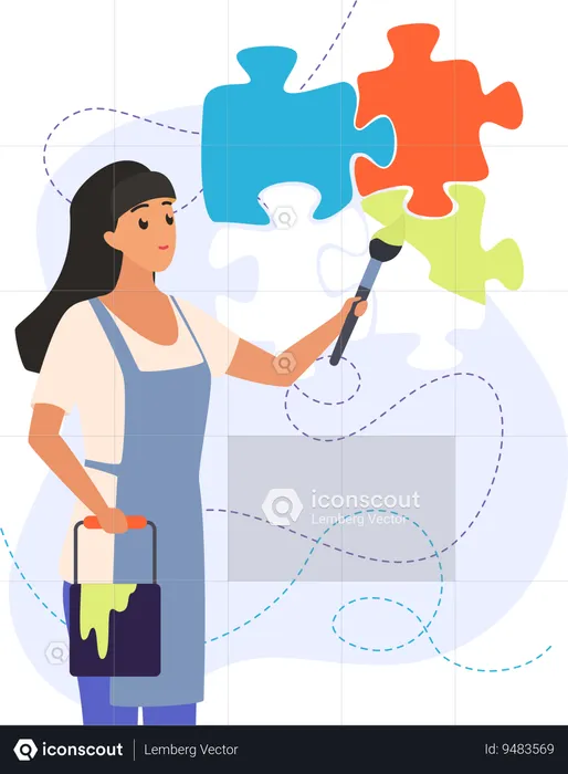 Woman solving issue  Illustration