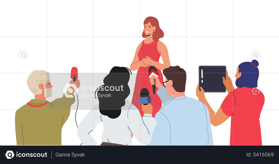 Woman Speaking to Audience  Illustration