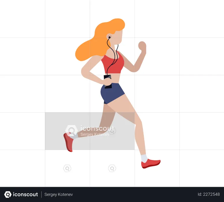Woman sprinting  Illustration