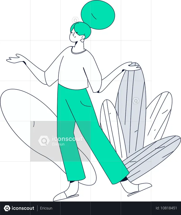 Woman standing in joy  Illustration