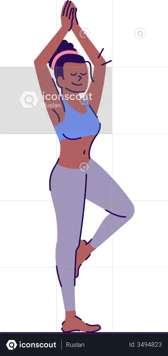 Woman standing in tree pose  Illustration